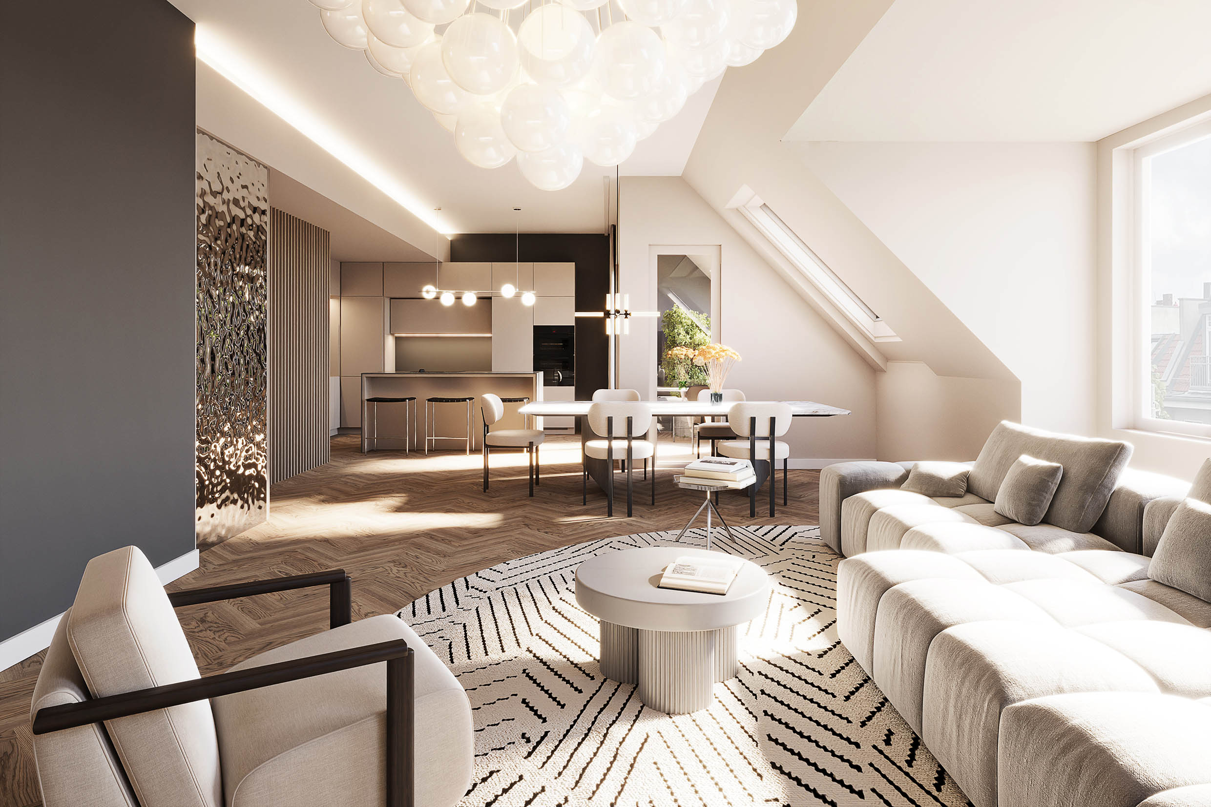 newly refurbished 4 room family top floor apartment in Charlottenburg