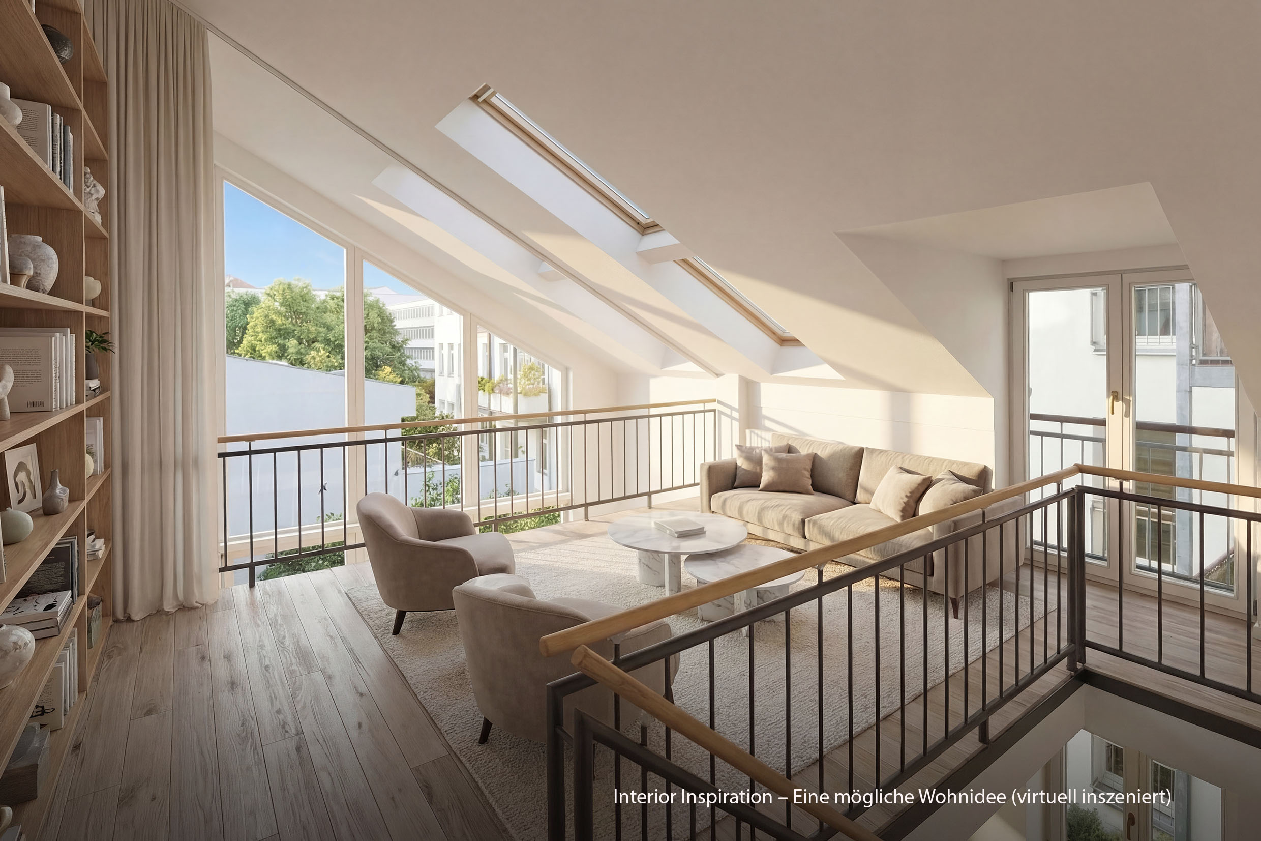 Remise townhouse style apartment in Berlin Mitte with open gallery living