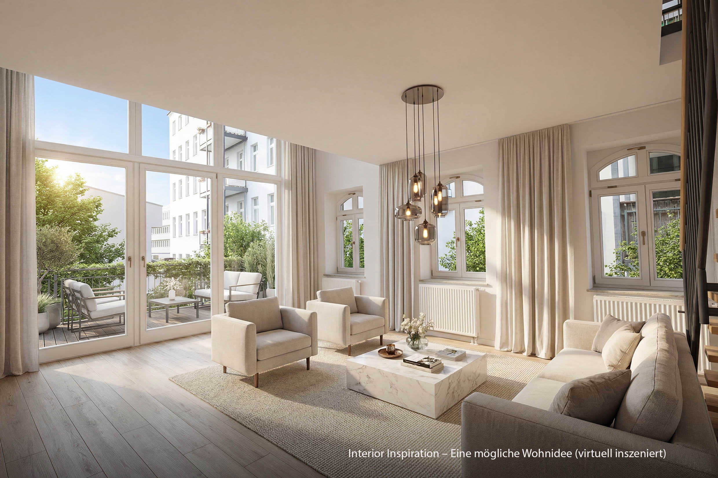 Remise townhouse style apartment in Berlin Mitte with open gallery living