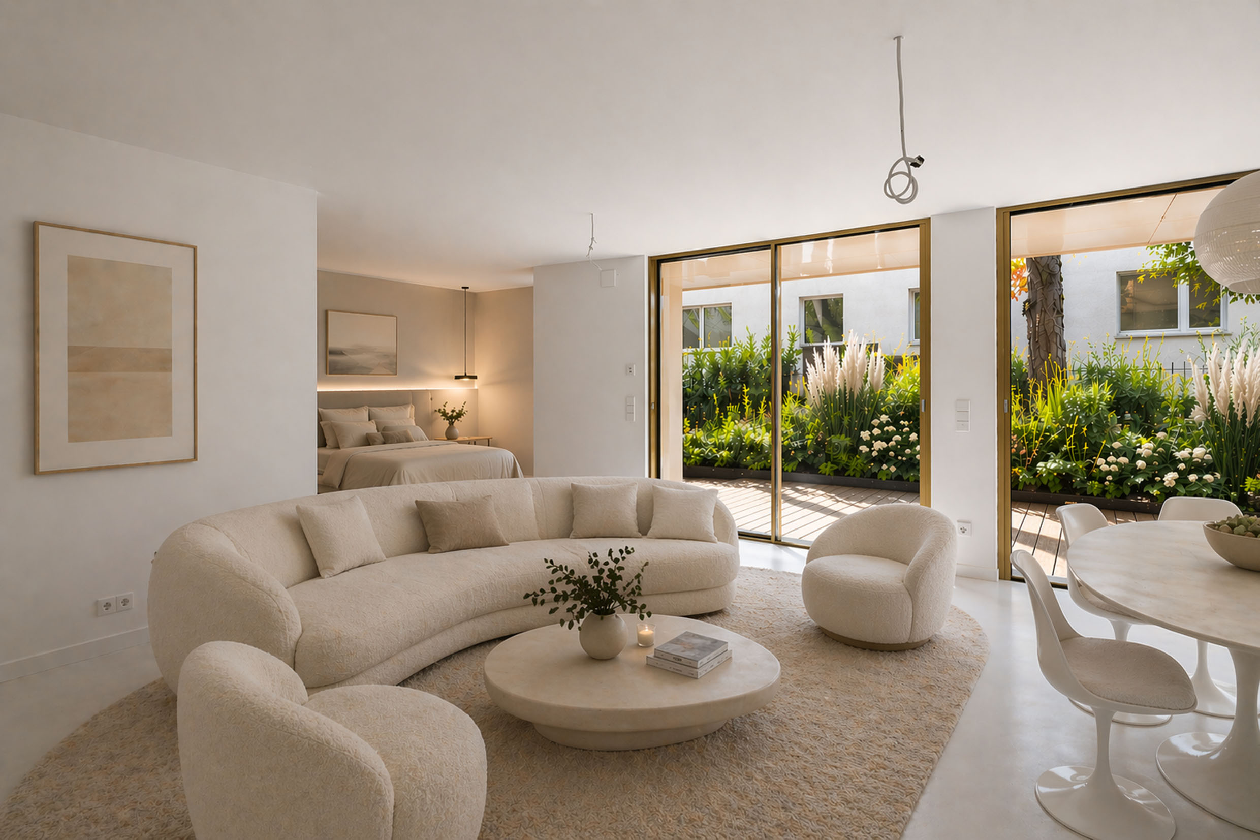 modern 2 room design garden apartment in central Berlin with garden and terrace