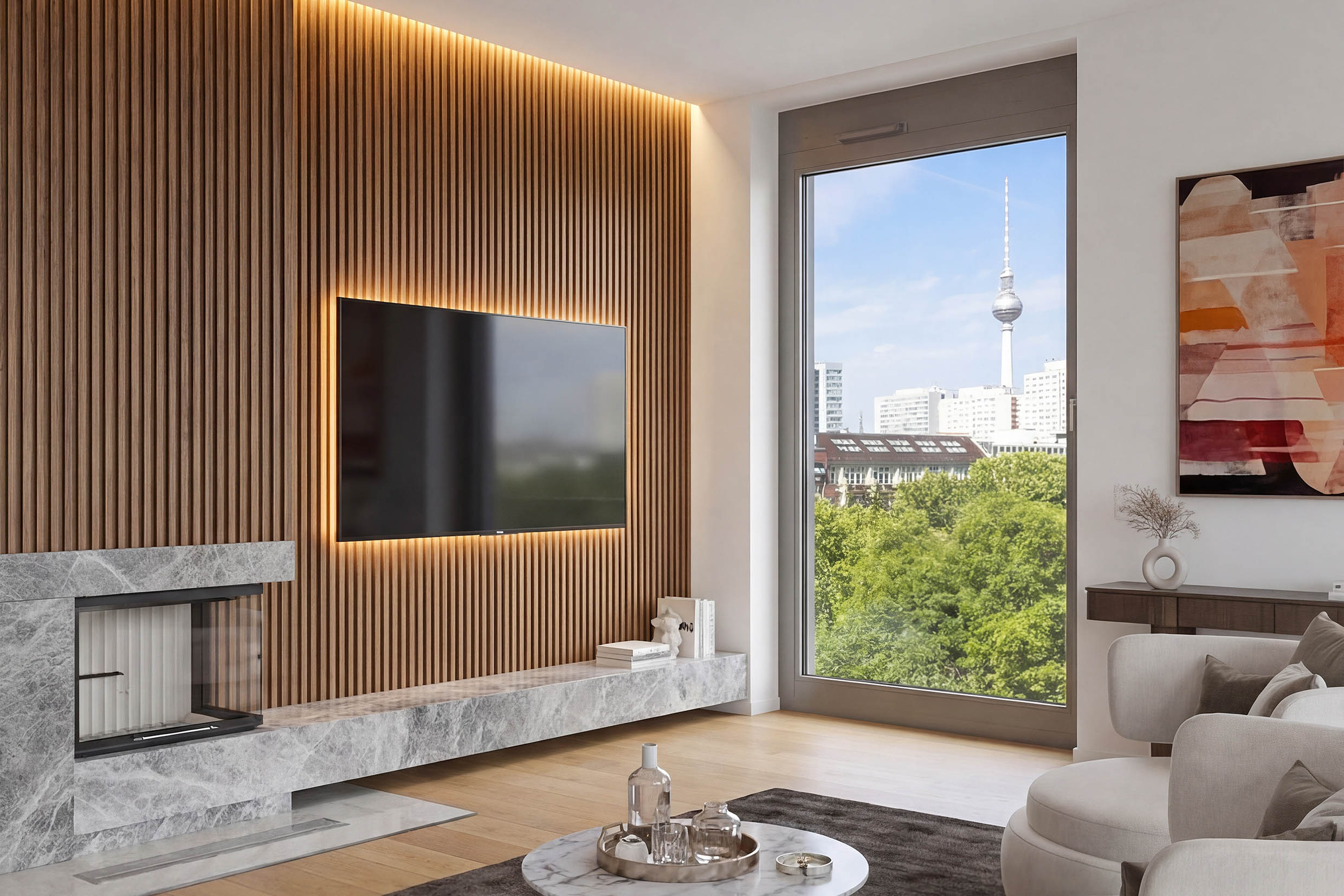Familien Penthouse in Mitte mit Kamin Dachterrasse und Tiefgarage